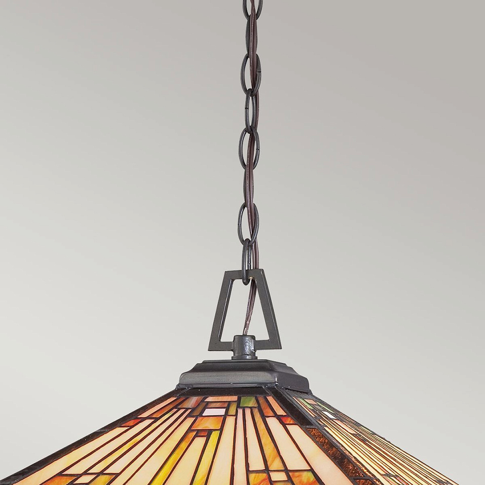 QZ-STEPHEN-3P STEPHEN Vintage Bronze/amber, bisque and earthy green// подвесной E27 3х60  х   