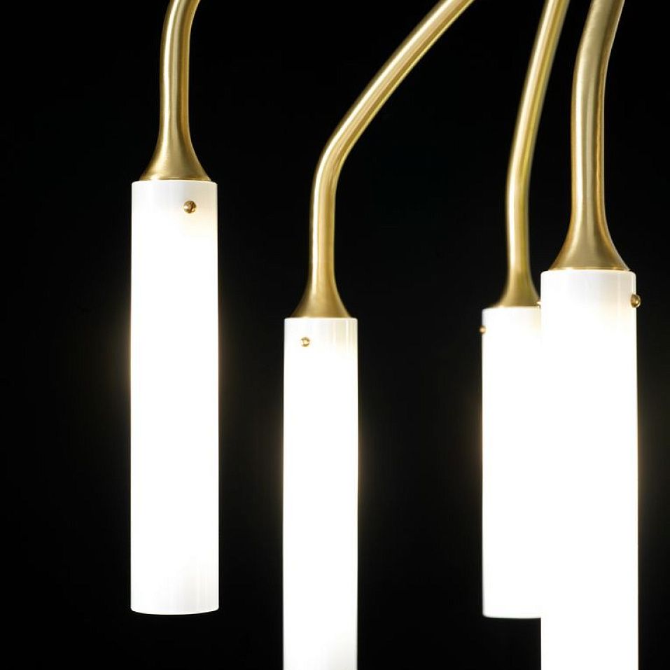 WILLOW 8  SATIN BRASS/WHITE// подвесной G9 LED 8х10  х   