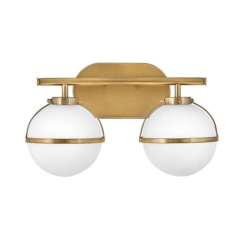 HK-HOLLIS2-O-HB-BATH HOLLIS Heritage Brass /Opal White// настенный E14 2х40  х   