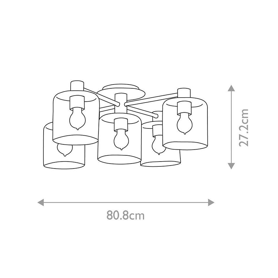 QN-AXEL5-HB ALEX Heritage Brass /Clear// потолочный E27 5х60  х   