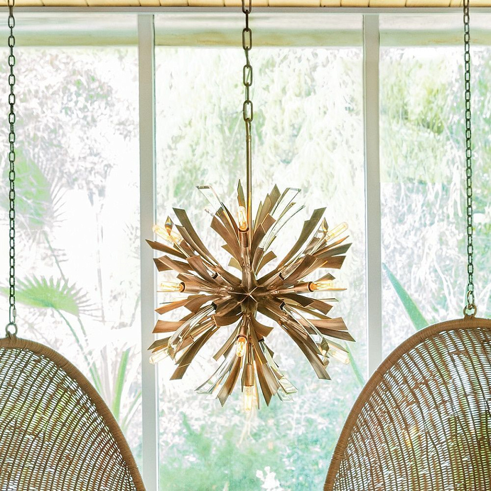 QN-VIDA-13P-S  VIDA Burnished Gold/Burnished Gold/Clear Crystal// подвесной E14 13х40  х   