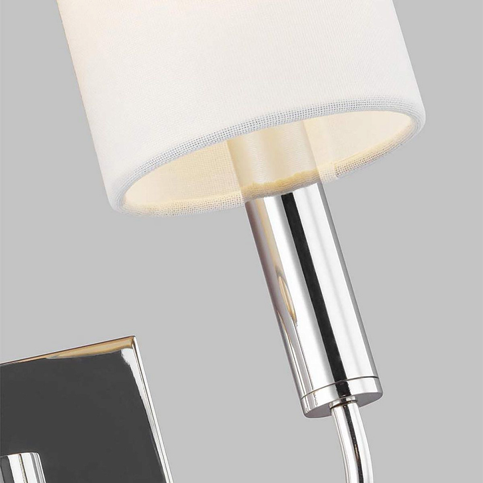 FE-BRIANNA2-PN BRIANNA Polished Nickel/White Linen// настенный E14 2х40  х   