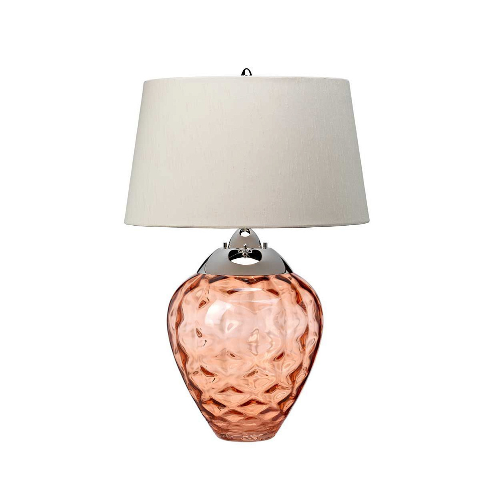QN-SAMARA-TL-SLM SAMARA Polished Nickel/Orange glass/taupe faux silk// настольный E27 1х60 GU10LED 1   