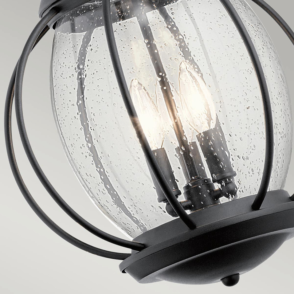 KL-VANDALIA8-L VANDALIA Textured Black /Seeded Clear// подвесной E14 3х40  х   