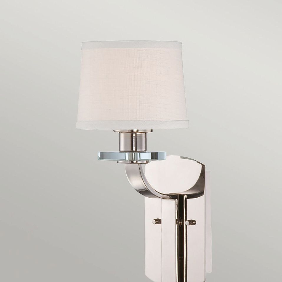 QZ-SUTTON-PLACE1 SUTTON PLACE Imperial Silver /Optic clear glass/Milano Linen// настенный E27 1х60     