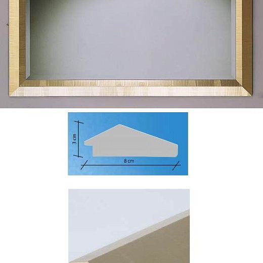 206RMO535/206 rett 55x105/70x121 Зеркало, gold foil, дерево/стекло, 121х70х3 см  206RMO535/206 rett 55x105/70x121