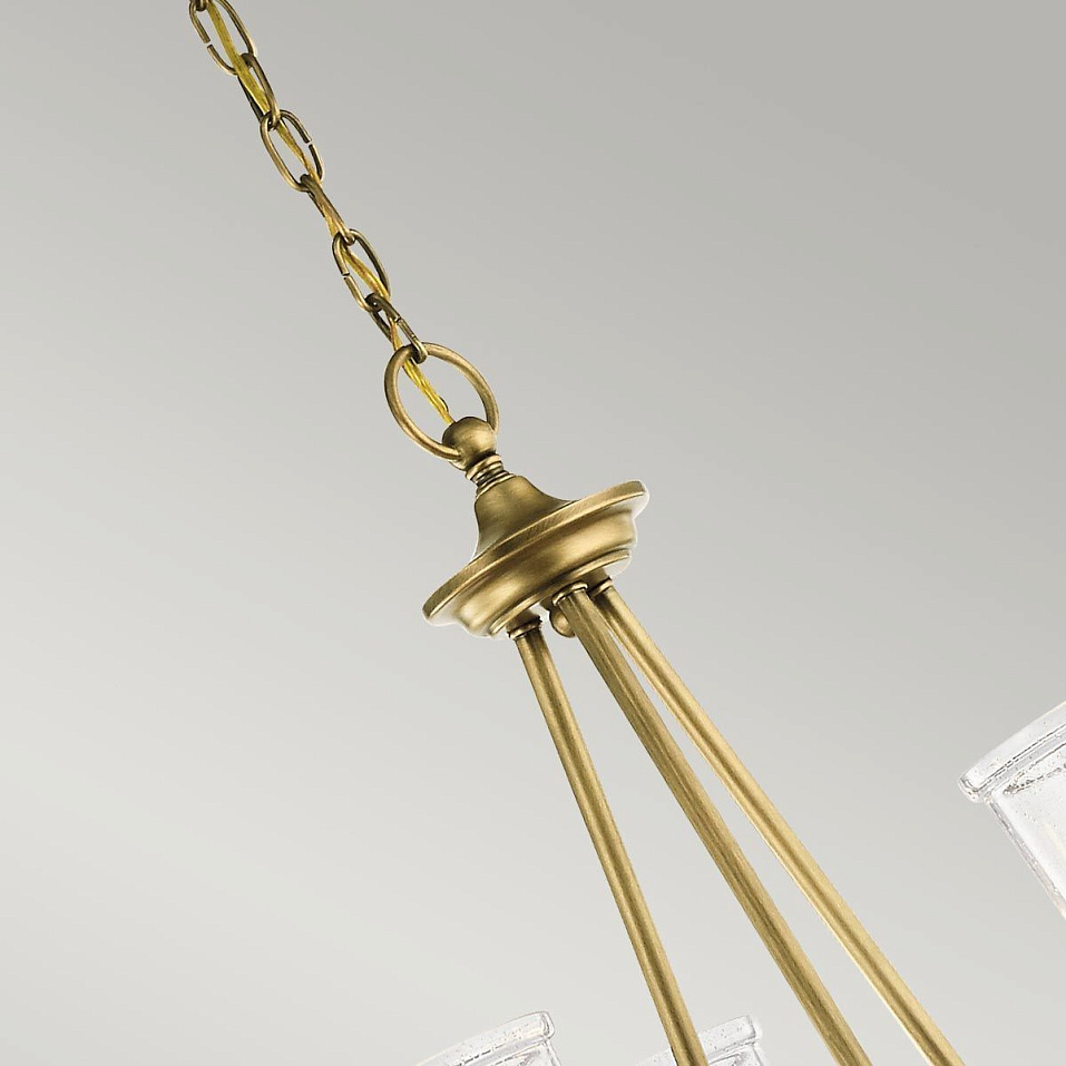 KL-WAVERLY3-NBR WAVERLY Natural Brass /Seeded Glass// подвесной E14 3х60  х   