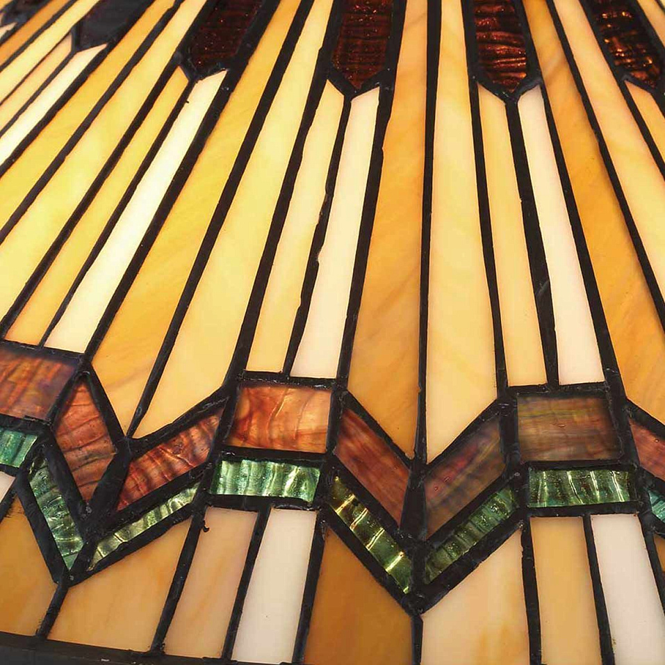 QZ-ALCOTT-TL  Valiant Bronze/Tiffany Glass// настольный E27 2х60  х   