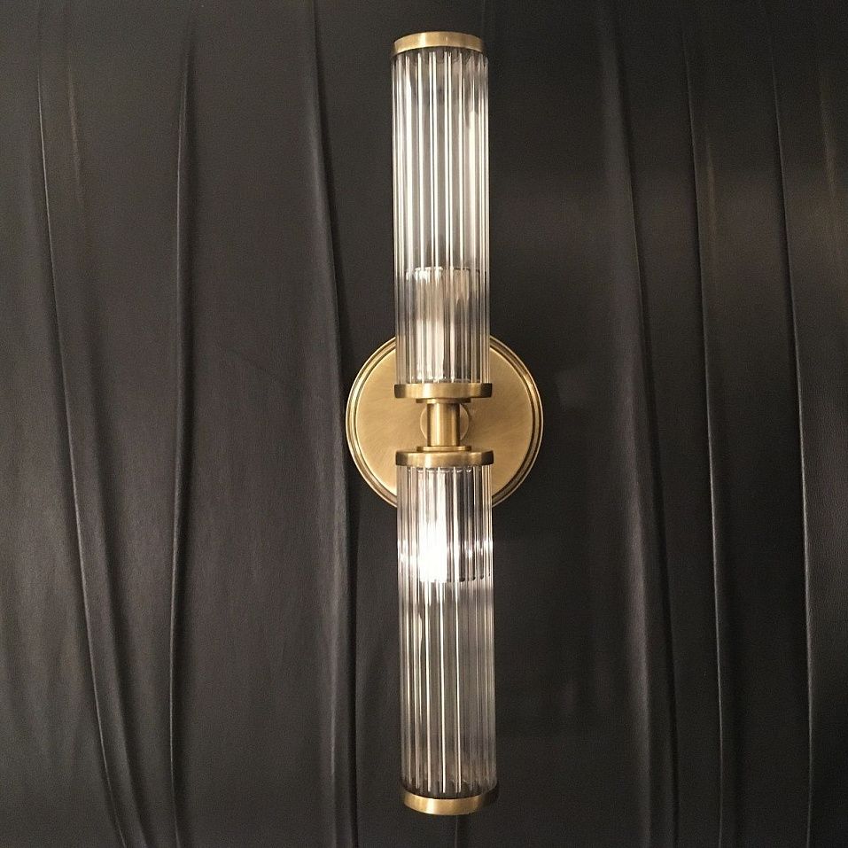 SAL-K-2(P) SALETTO patina brass/clear// настенный E14 2х40  х   