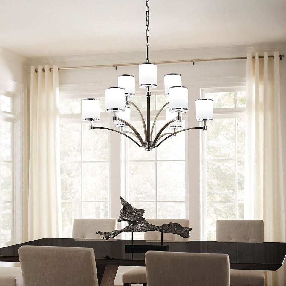 FE-PROSPECT-PARK9  PROSPECT PARK Satin Nickel with Chrome /Opal white// подвесной E27 9х60  х   