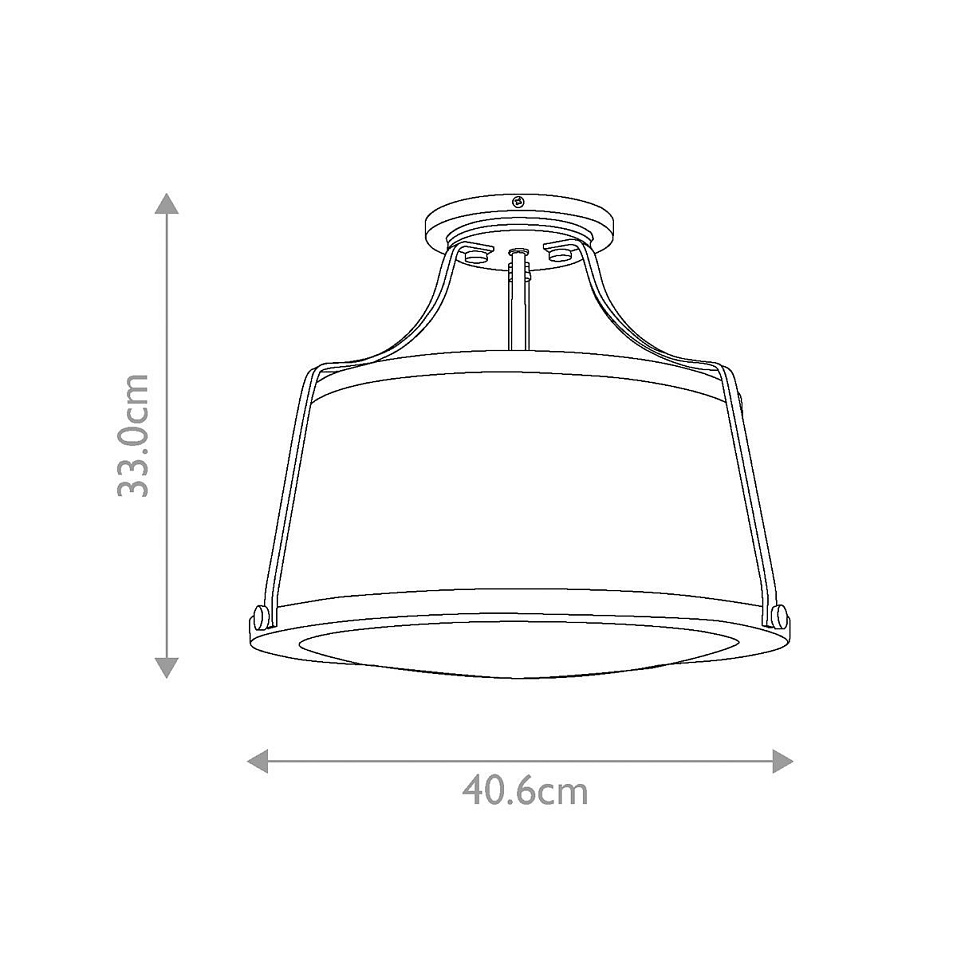 HK-CHARLOTTE-SF-BC CHARLOTTE  Brushed Caramel/Linen Shade//белый потолочный E27 3х60  х   