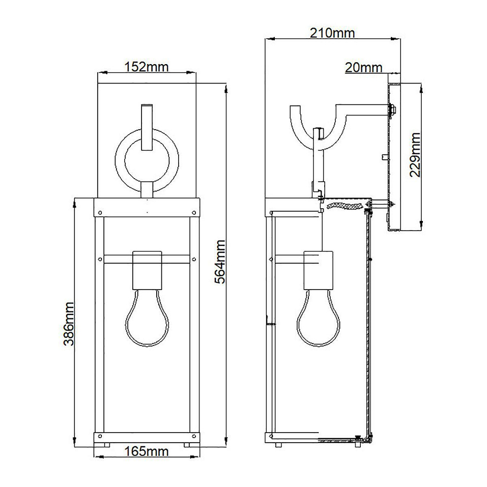 QN-PORTER-L-DZ PORTER Aged Zinc/Clear// настенный E27 1х60  х   