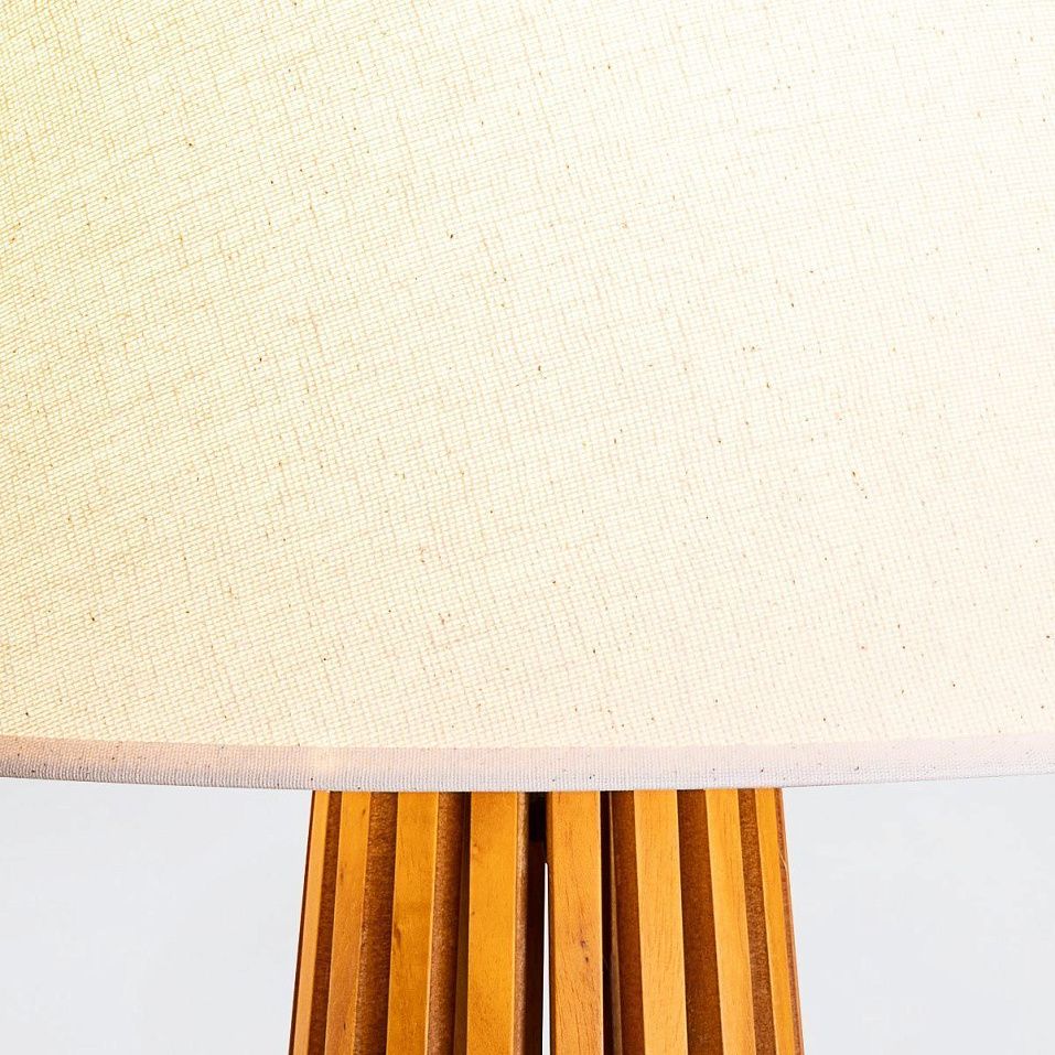 QN-SLATTED-TL-TEAK SLATTED Teak Veneer/Ivory // настольный E27 1х60  х   