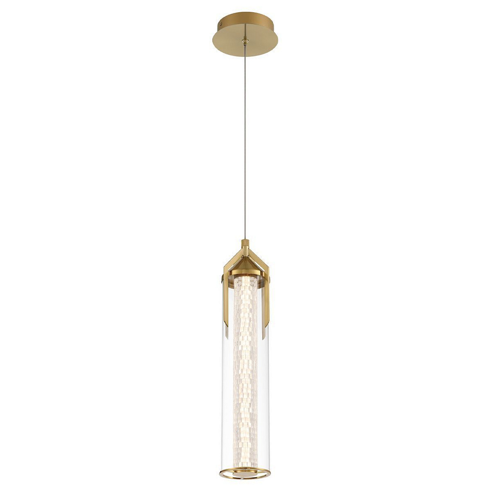 QN-ESPADA-1P-BG ESTRADA Brushed Gold/Clear//прозрачный подвесной LED 1х18  х   