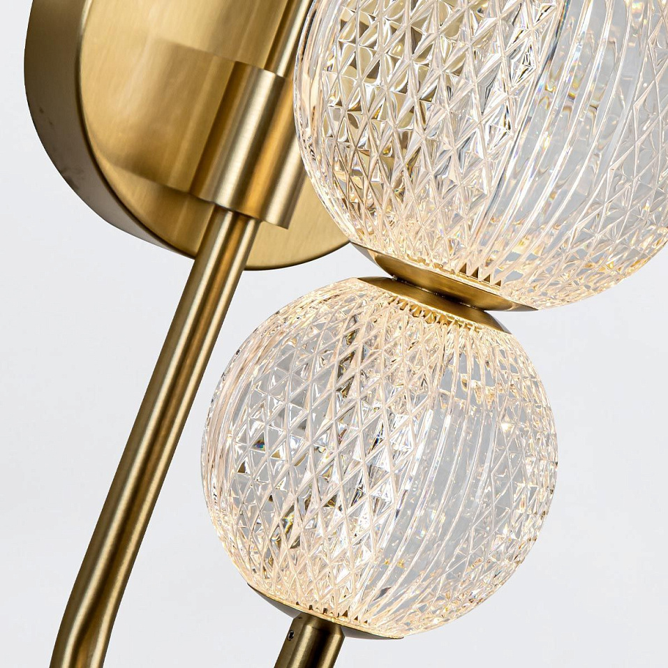 QN-MARNI-6WB-NBR MARNI Natural Brass/Clear Carved// настенный LED 1х24  х   