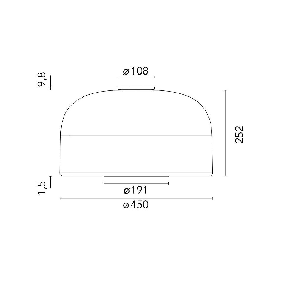 F1077009 BELLHOP GLASS C2 white/white// потолочный LED 1х30  х   