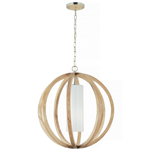 FE-ALLIER-P-L-LW ALLIER Light Wood/Brushed Steel/opal// подвесной E27 1х60  х  FE-ALLIER-P-L-LW