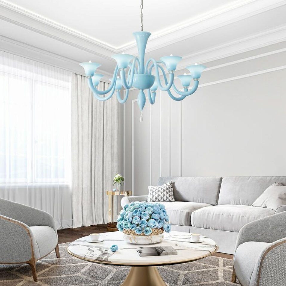 1015/8 TATIANA chrome/light blue/light blue// подвесной E14 8х40  х   