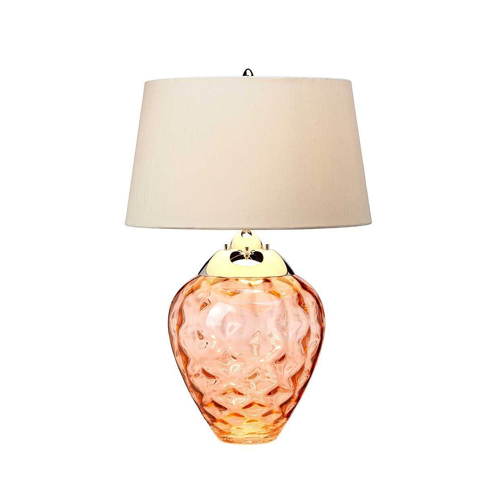 QN-SAMARA-TL-SLM SAMARA Polished Nickel/Orange glass/taupe faux silk// настольный E27 1х60 GU10LED 1   