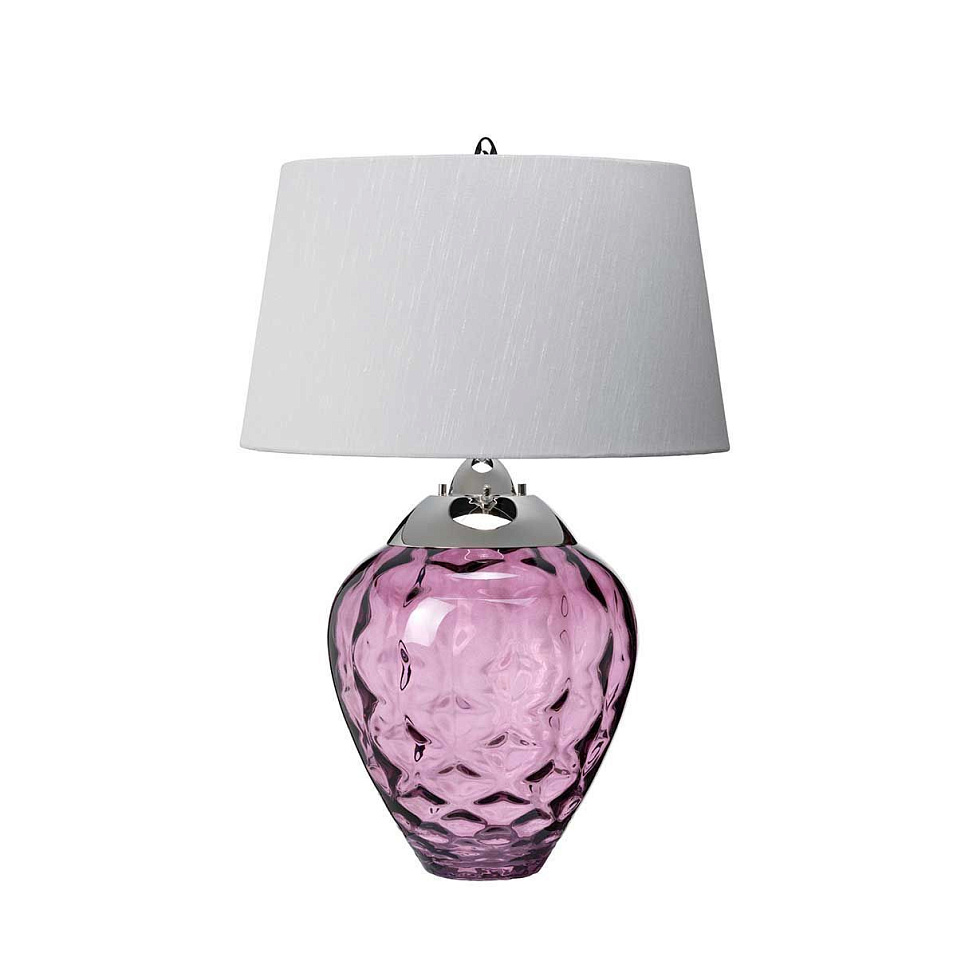 QN-SAMARA-TL-PLM SAMARA Polished Nickel/Ametist/Titanium silver faux silk// настольный E27 1х60 GU10   