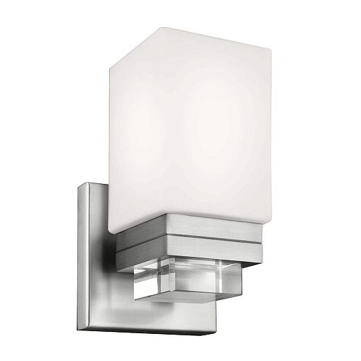 FE-MADDISON1BATH MADDISON Satin Nickel/Crystal/Opal// настенный G9 LED 1х3.5  х  FE-MADDISON1BATH