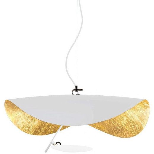 LS16 LEDERAM MANTA S1 white/gold/satin-rod white disk// подвесной LED 1х17  х  LS16