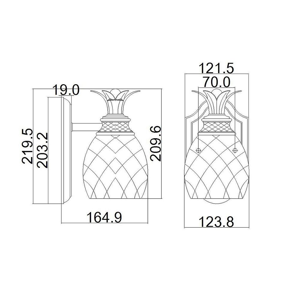 HK-PLANT-BATH-PL PLANTATION Polished Antique Nickel /Clear// настенный G9 LED 1х3  х