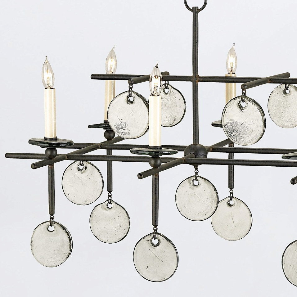 QNC-SETHOS-8LP-ABK SETHOS Old Iron/Recycled Glass/// подвесной E14 8х60  х   