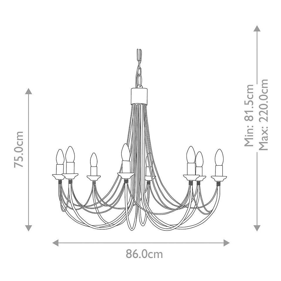 CB8-BLACK CARISBROOKE black/// подвесной E14 8х60  х   