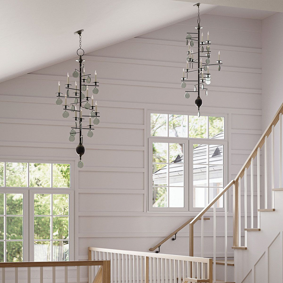 QNC-SETHOS-12P-ABK SETHOS Old Iron/ Recycled Glass/// подвесной E14 12х60  х   