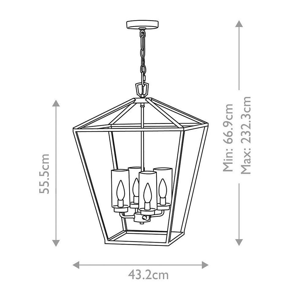 QN-ALFORD-PLACE-4P-MB ALFORD PLACE Museum Black/Clear Seeded Glass// подвесной E14 4х40  х   