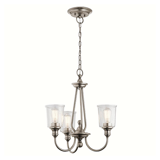 KL-WAVERLY3-CLP WAVERLY Classic Pewter/Seeded Glass// подвесной E14 3х60  х  KL-WAVERLY3-CLP