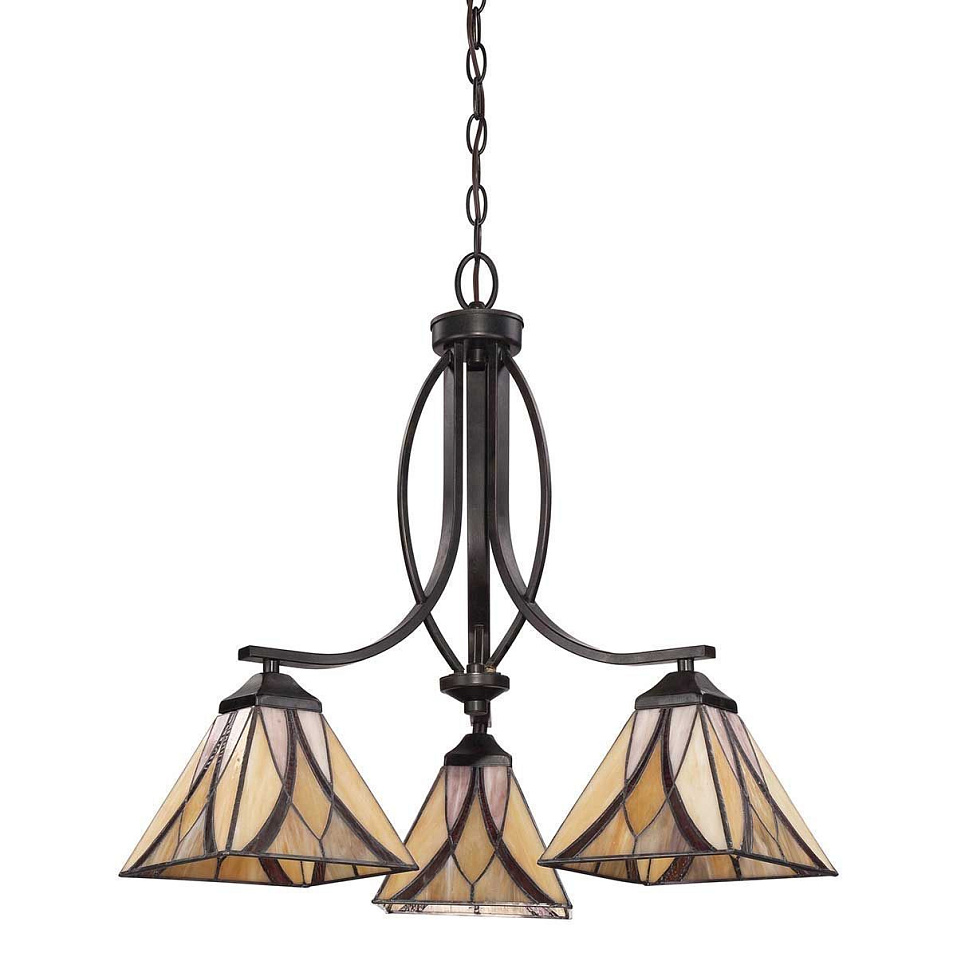 QZ-ASHEVILLE3 ASHEVILLE Valiant Bronze/multicolor// подвесной E27 3х60  х   
