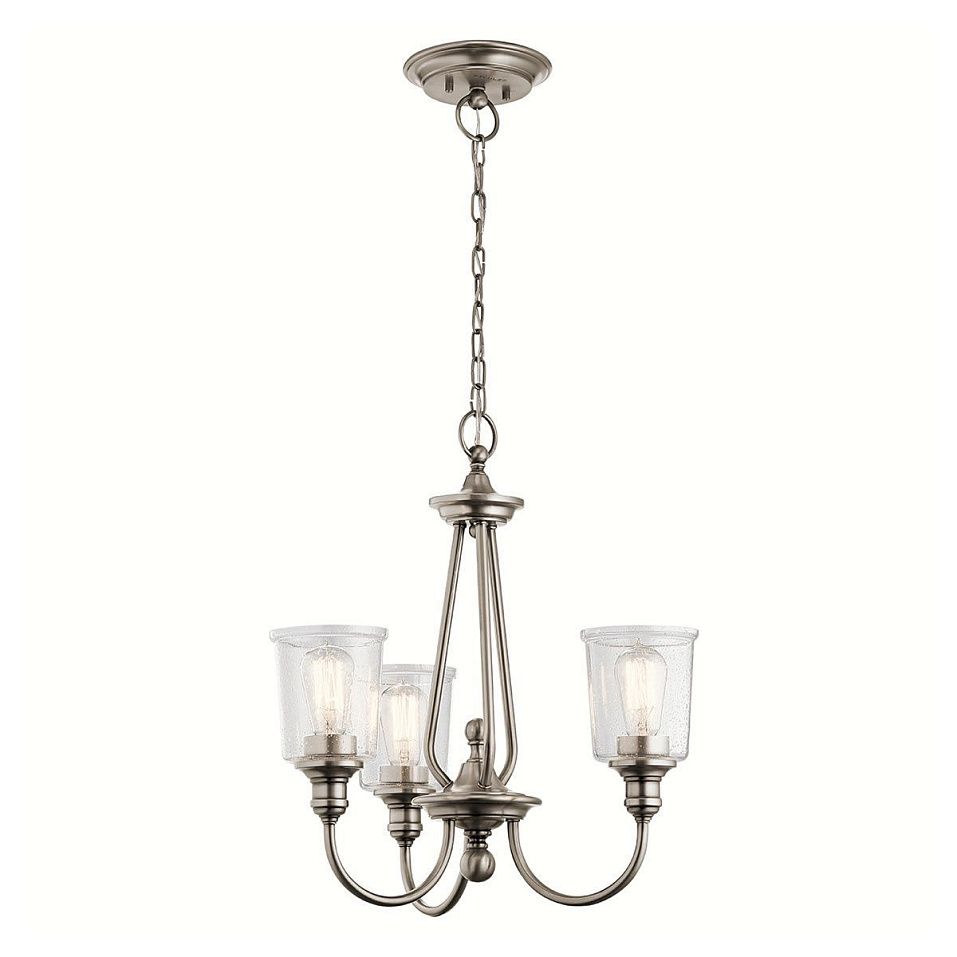 KL-WAVERLY3-CLP WAVERLY Classic Pewter/Seeded Glass// подвесной E14 3х60  х   