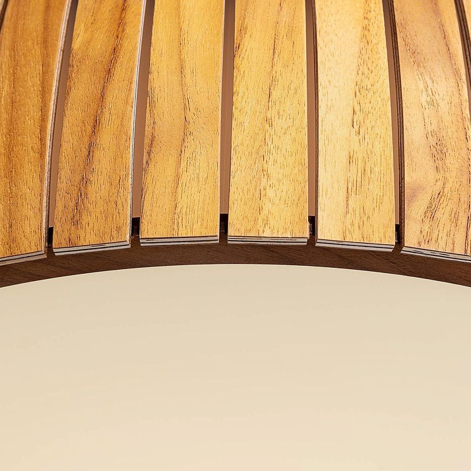 QN-BARREL-F-LED-50-TEAK BARREL Teak Veneer/ Nickel Plated Aluminium /Teak Veneer//белый матовый пото   
