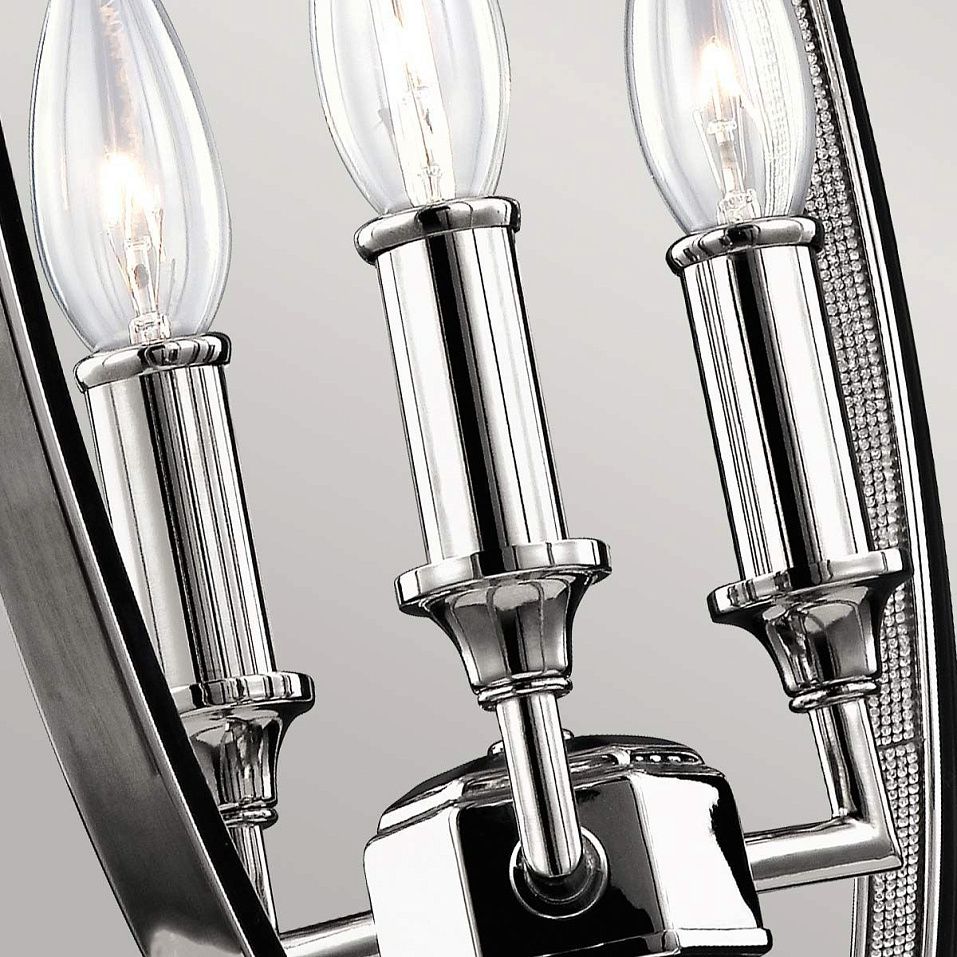 FE-CORINNE-3P-M CORINNE Polished Nickel, Crystals /// подвесной E14 3х60  х   