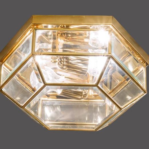 453.00.64 RILEGATO gold/transparent// потолочный E27 2х60  х  453.00.64