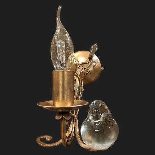 GM 16  gold/glass bird right// настенный E14 1х40  х  GM 16