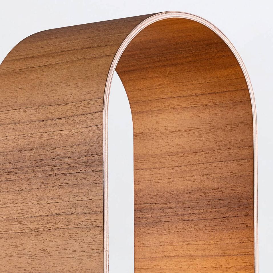 QN-SFERA-TL-L-TEAK  SFERA Teak Veneer/Opal// настольный E27 1х40  х   