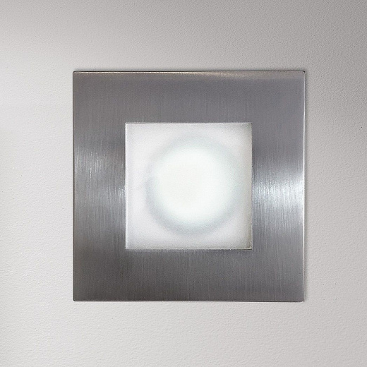 0301-00-00 NS SQUARE brushed steel///white встраиваемый GU5.3 1х50  х  0301-00-00 NS