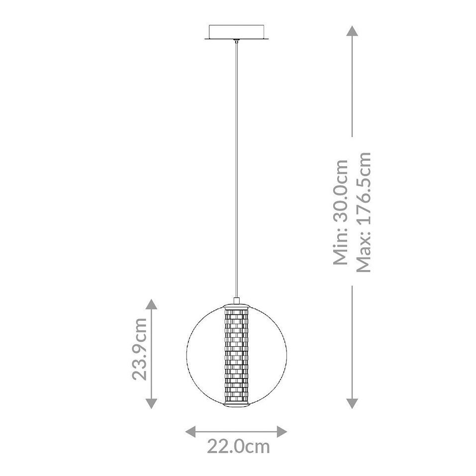 QN-ATOMO-1P-PC ATOMO Polished Chrome /Clear// подвесной LED 1х9  х   