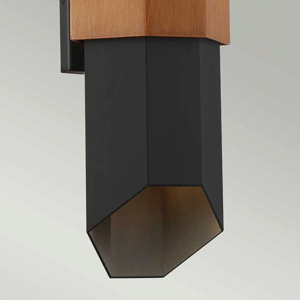 QZ-CHASM-L-BKW CHASM Matte Black/painted wood/// настенный LED 2х9,5  х   