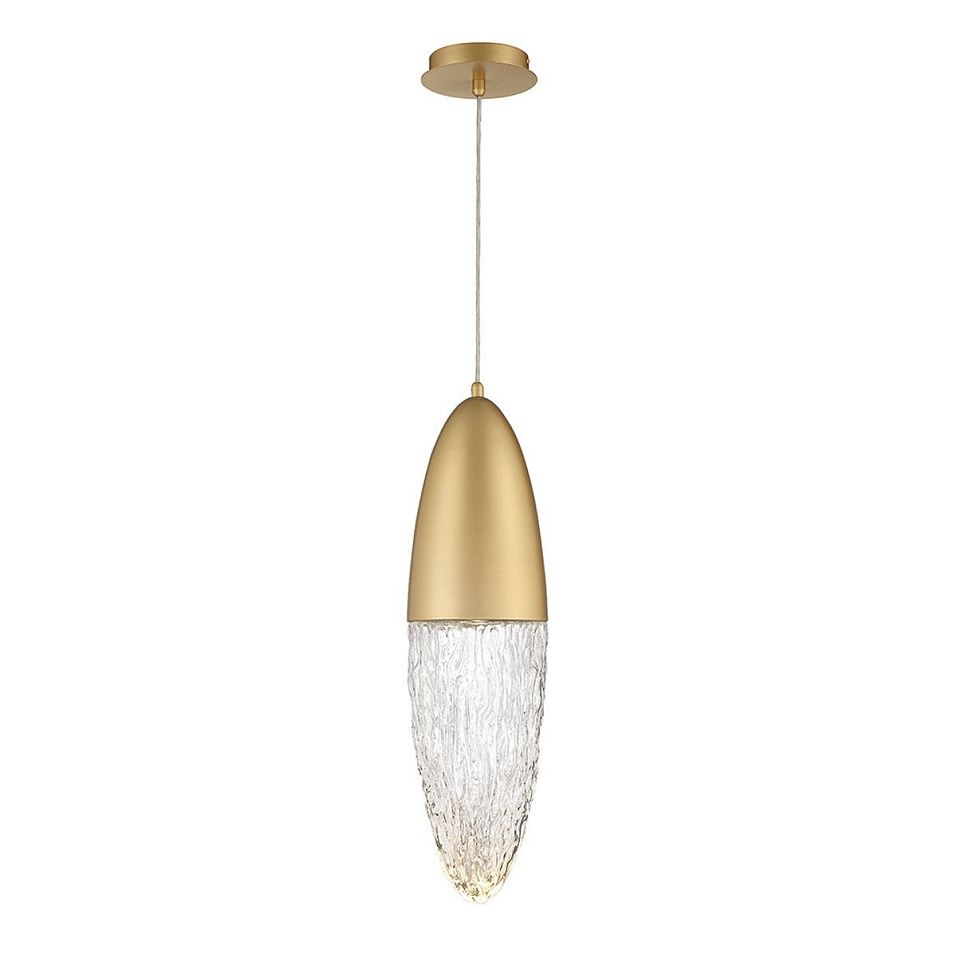 QN-ECROU-1P-BG ECROU Brushed Gold/Clear// подвесной GU10LED 1х10  х   