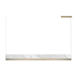 ACAM.004222_01 FLY Satin golden nickel finish/White Calacatta marble printed fabric// подвесной LED  ACAM.004222_01