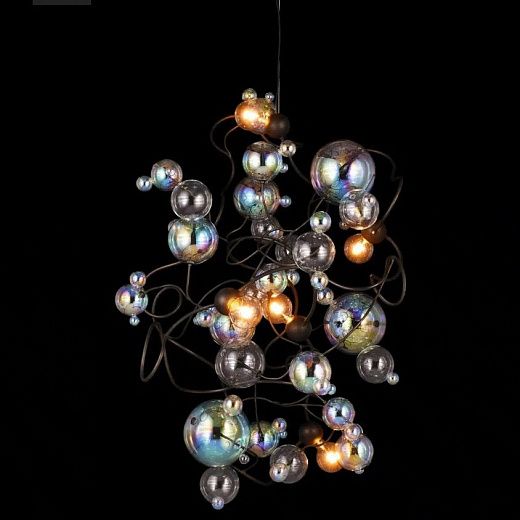 BUBFCC70BDP Bubbles  bronze dark patina/multicolor// подвесной E27 4х40  х  BUBFCC70BDP