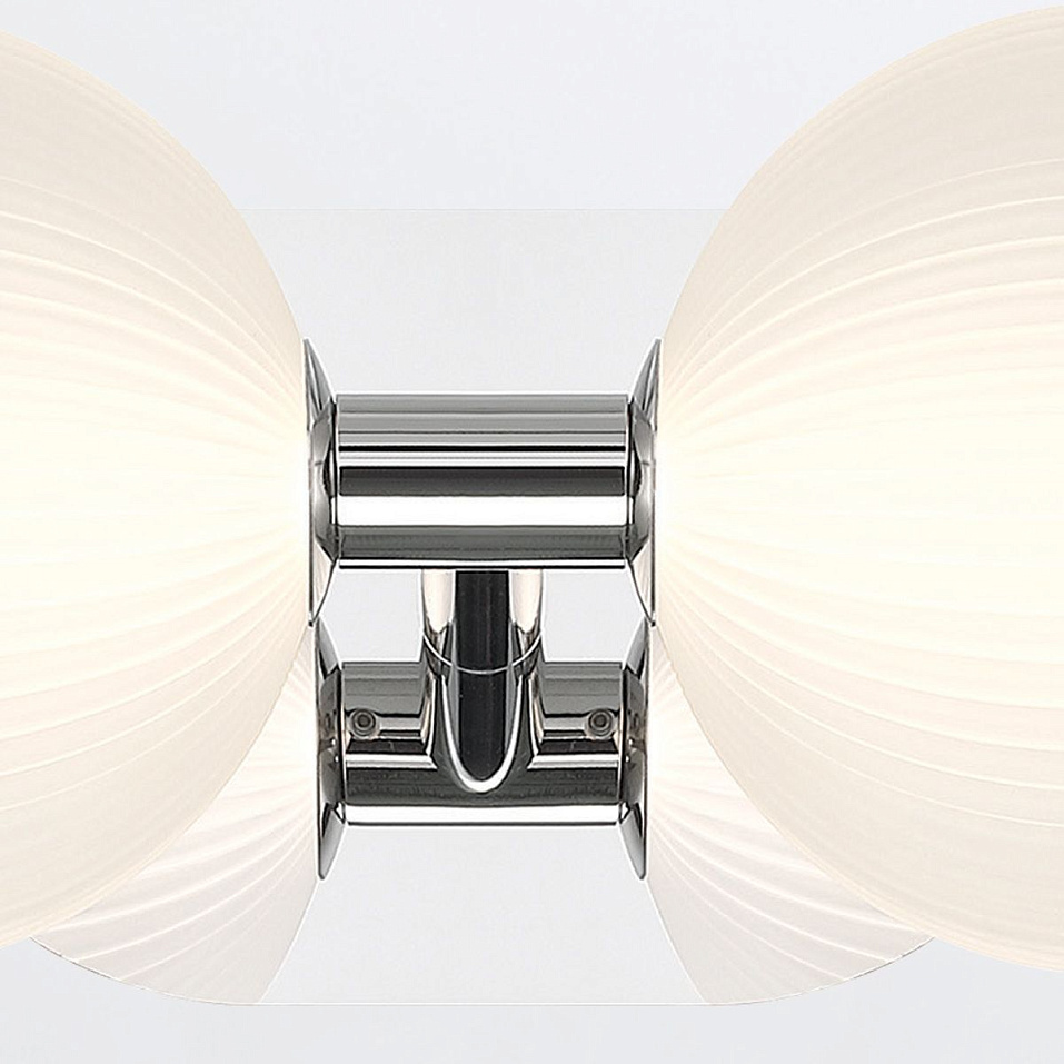 QN-PALMAS-2W-PN PALMAS Polished Nickel/Frosted White// настенный LED 1х18  х   