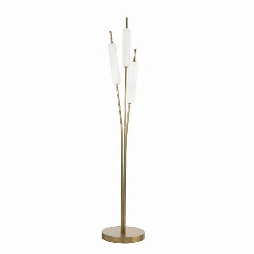 285.04.ON TYPHA natural brass/white borosilicate glass// напольный LED 3х14  х  285.04.ON