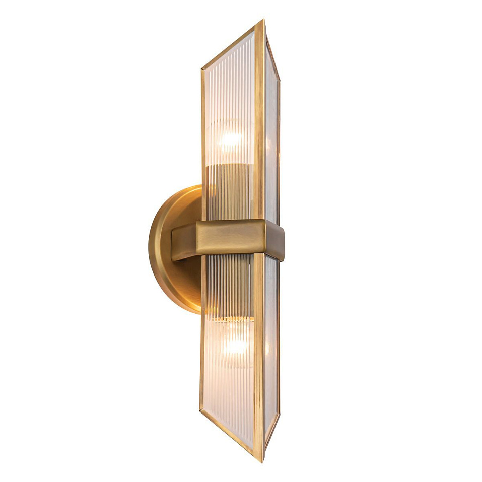 QN-CAIRO-2WB-VBS-CR CAIRO Vintage Brass/Clear Ribbed // настенный E27 2х60  х   