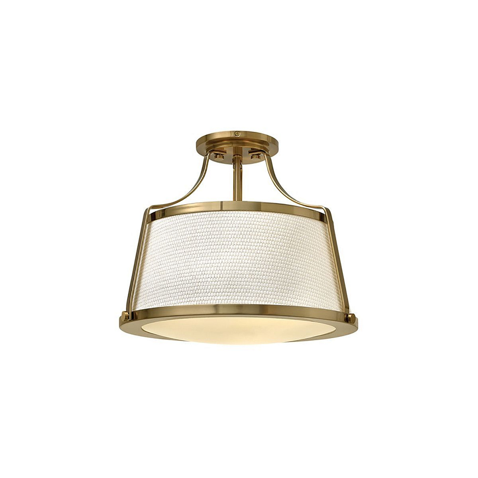 HK-CHARLOTTE-SF-BC CHARLOTTE  Brushed Caramel/Linen Shade//белый потолочный E27 3х60  х   