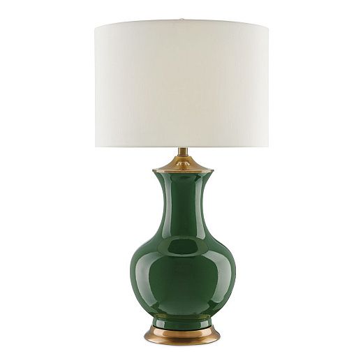 QNC-LILOU-TL-GREEN LILOU Green / Antique Brass/Eggshell// настольный E27 1х150  х  QNC-LILOU-TL-GREEN